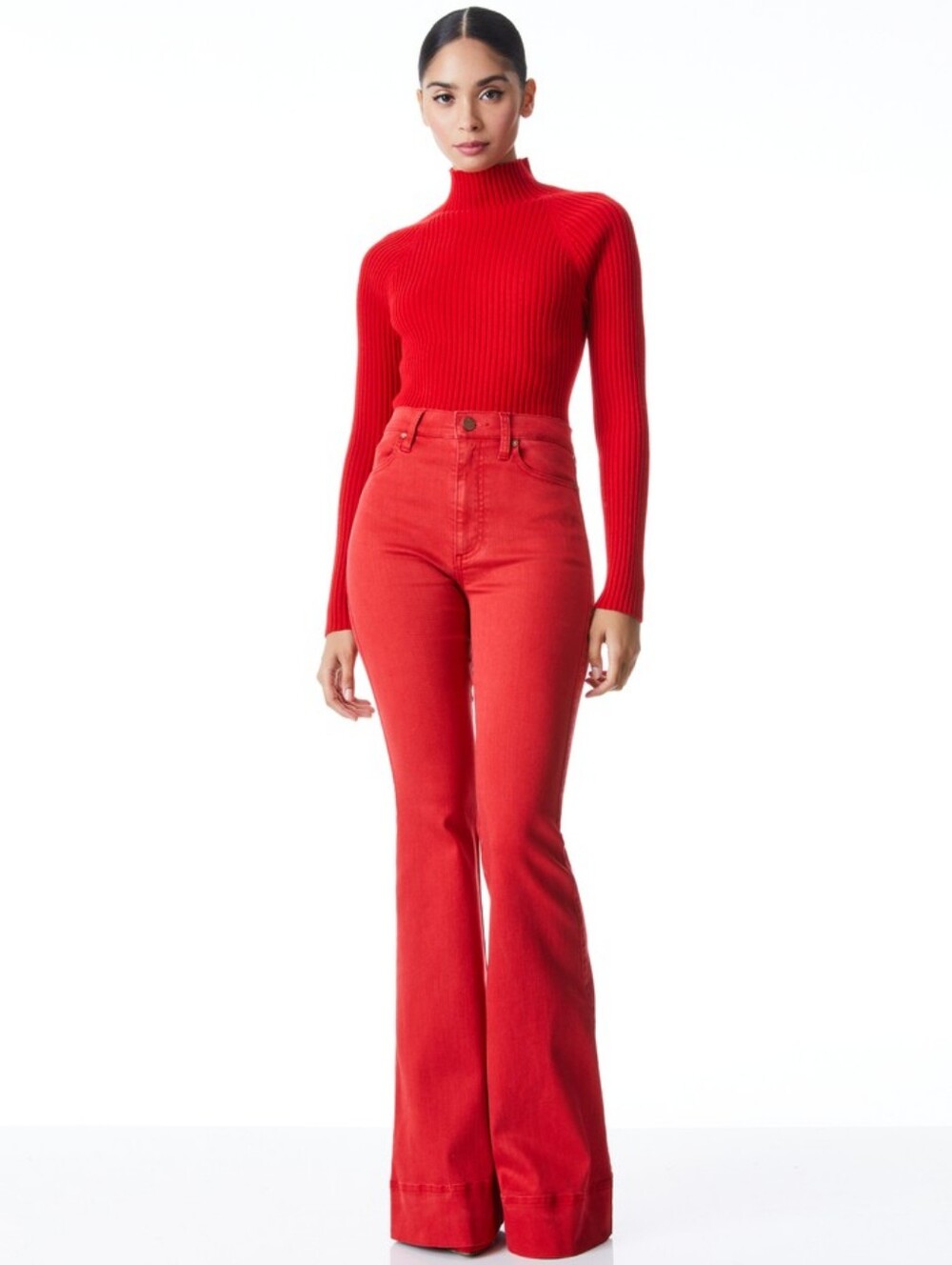 ALICE + OLIVIA Beautiful High Rise Bell Jeans Size 27 - Picture 2 of 10